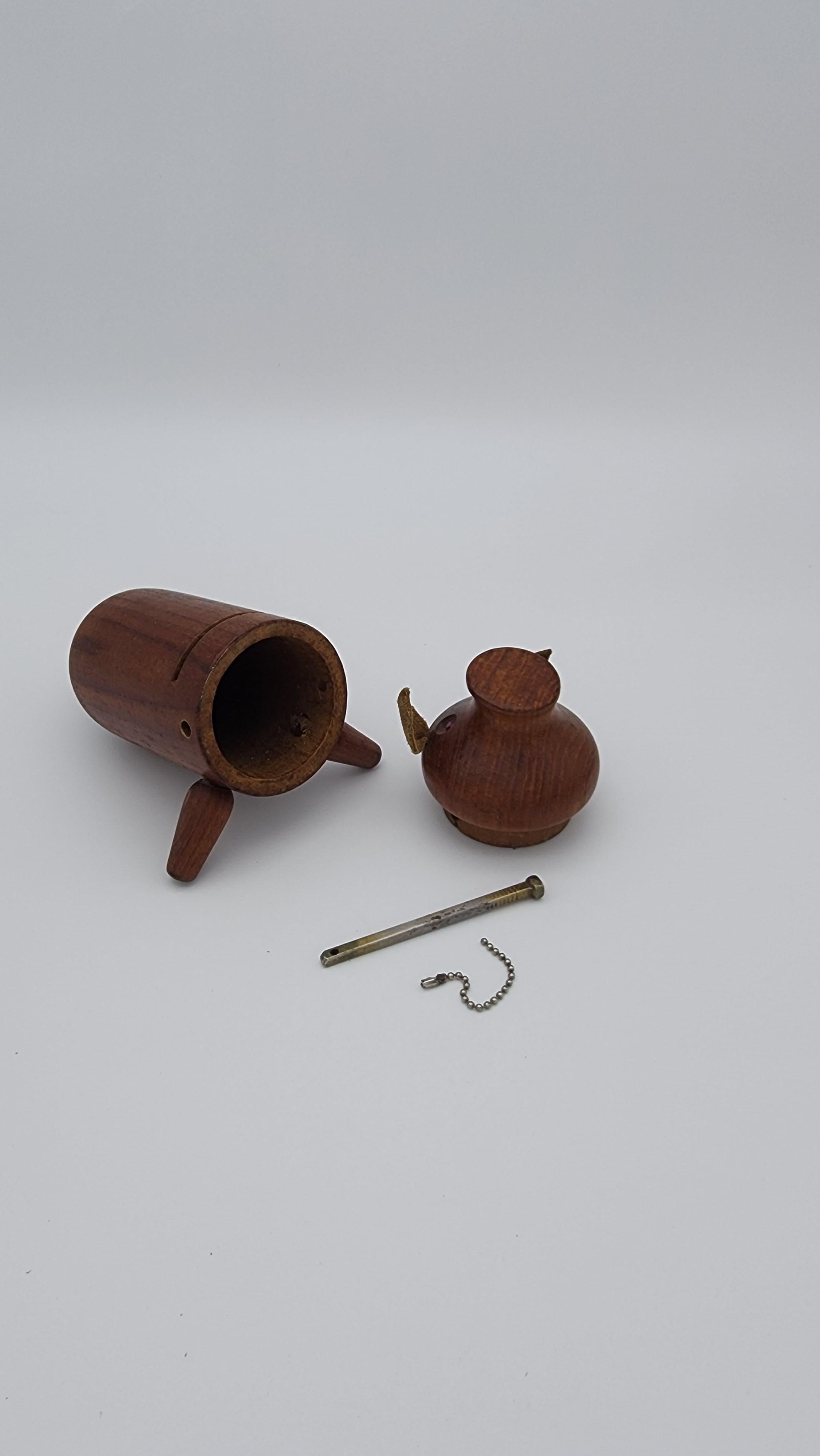 Vintage Scandinavian Modern Teak Piggy Bank 3