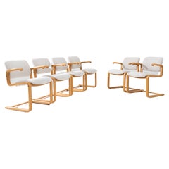 Vintage Scandinavian Modern Wooden Dining Chairs, Set of Six