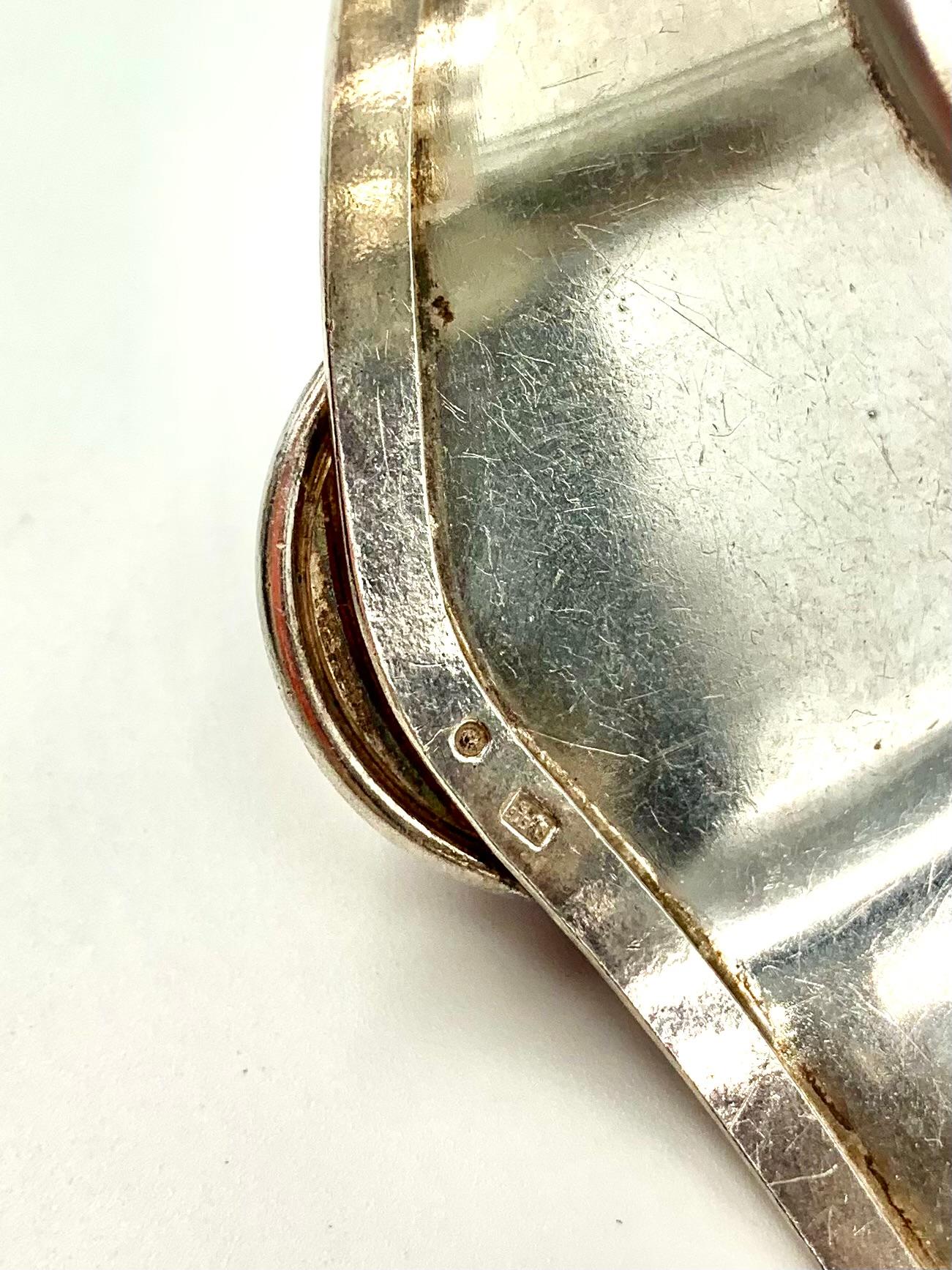 Brazalete escandinavo modernista vintage de ámbar natural y plata de ley en venta 1