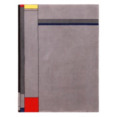 Vintage Scandinavian Mondrian Design Rug. 4 ft 11 in x 6 ft 7 in