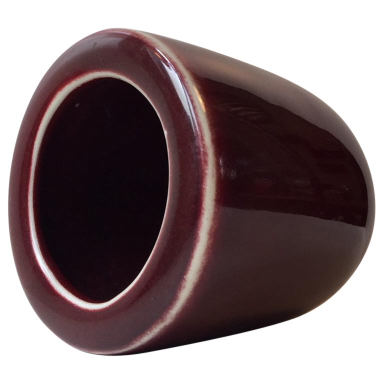 Vintage Scandinavian Oxblood Glazed Pottery Vase, 1960s