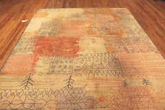 Tapis scandinave vintage Paul Klee. 8 pieds 1 pouces x 11 pieds