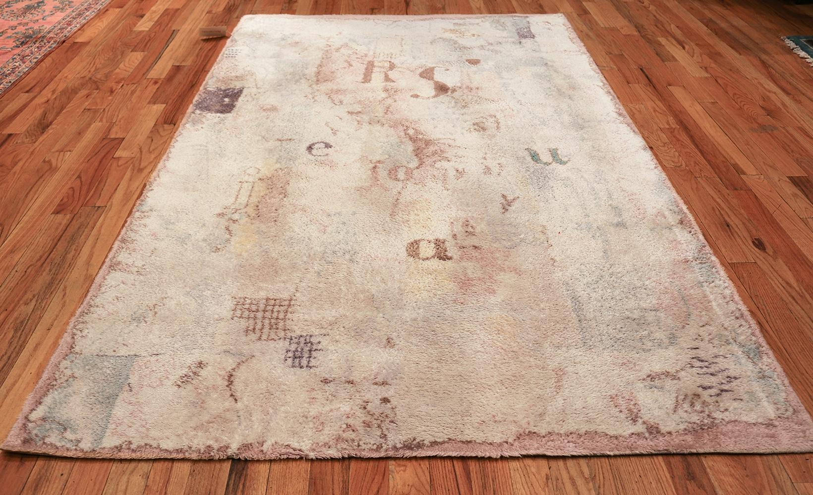 Nazmiyal Vintage Scandinavian after Paul Klee Modern Rug. 5 ft 10 in x 9 ft 2 in For Sale 5