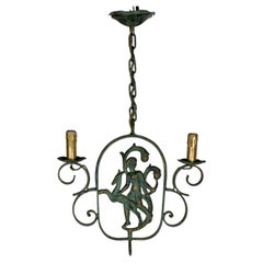 Bjerkås, Swedish Wrought Iron Hall lamp, No. 1185, 1941
