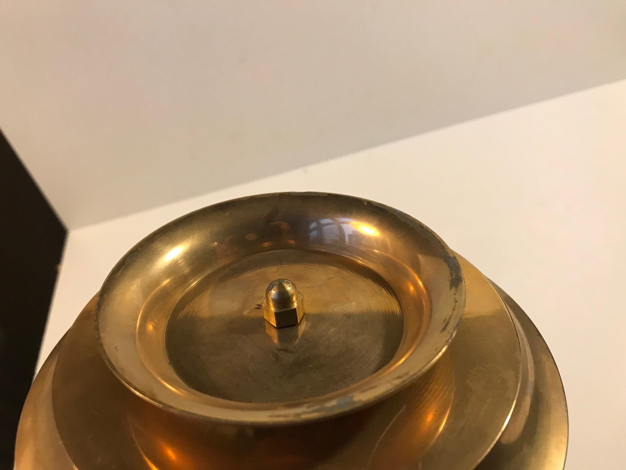 Late 20th Century Vintage Scandinavian Petit Fours Chocolate or Cake Stand in Brass