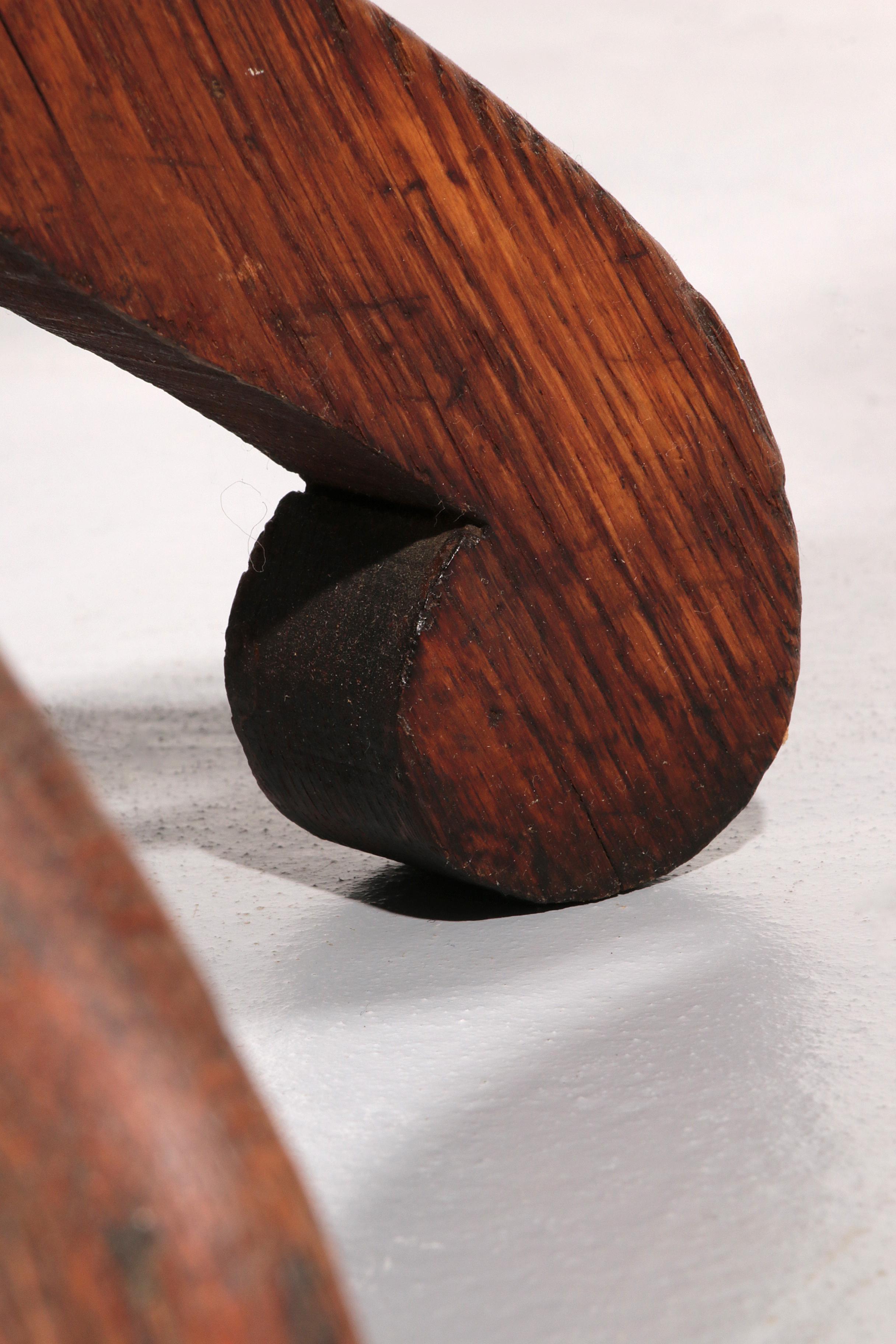Sgabello scandinavo vintage per pianoforte del 1900 in legno massiccio di Beeche in vendita 2