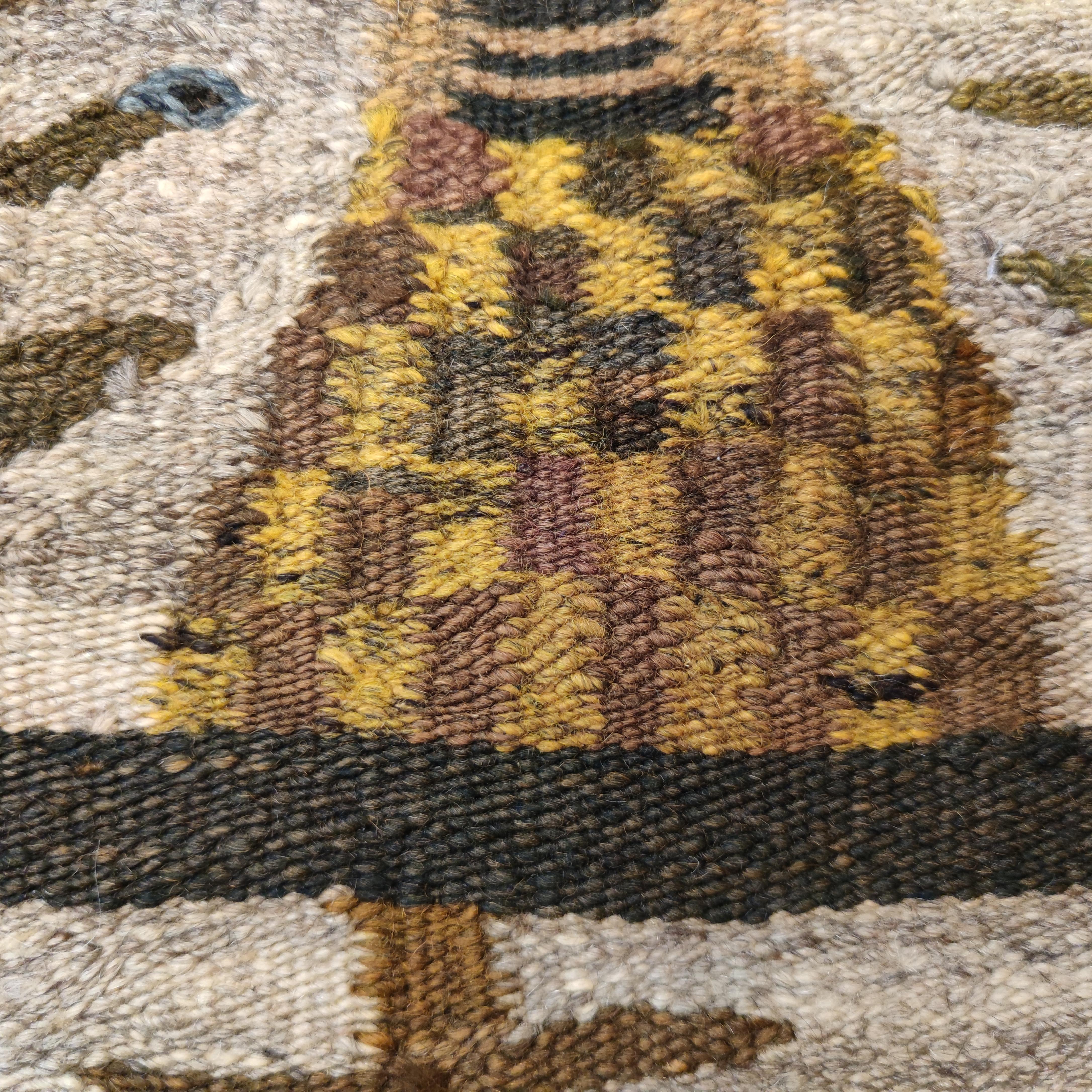 Mid-20th Century Vintage Scandinavian Pictorial Tapestry Rug For Sale