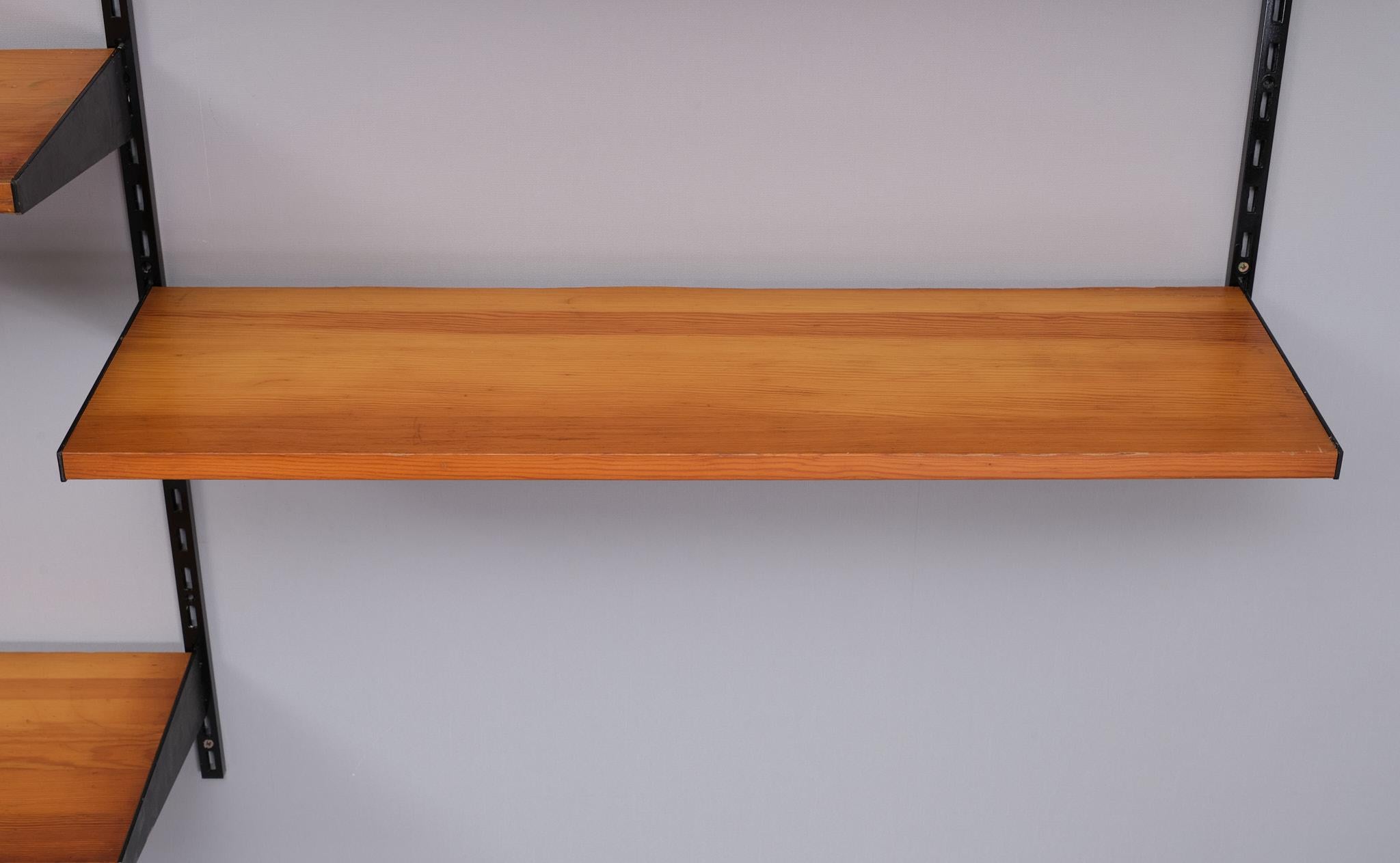 Pine Vintage Scandinavian pine shelf by Pelly System  1970s