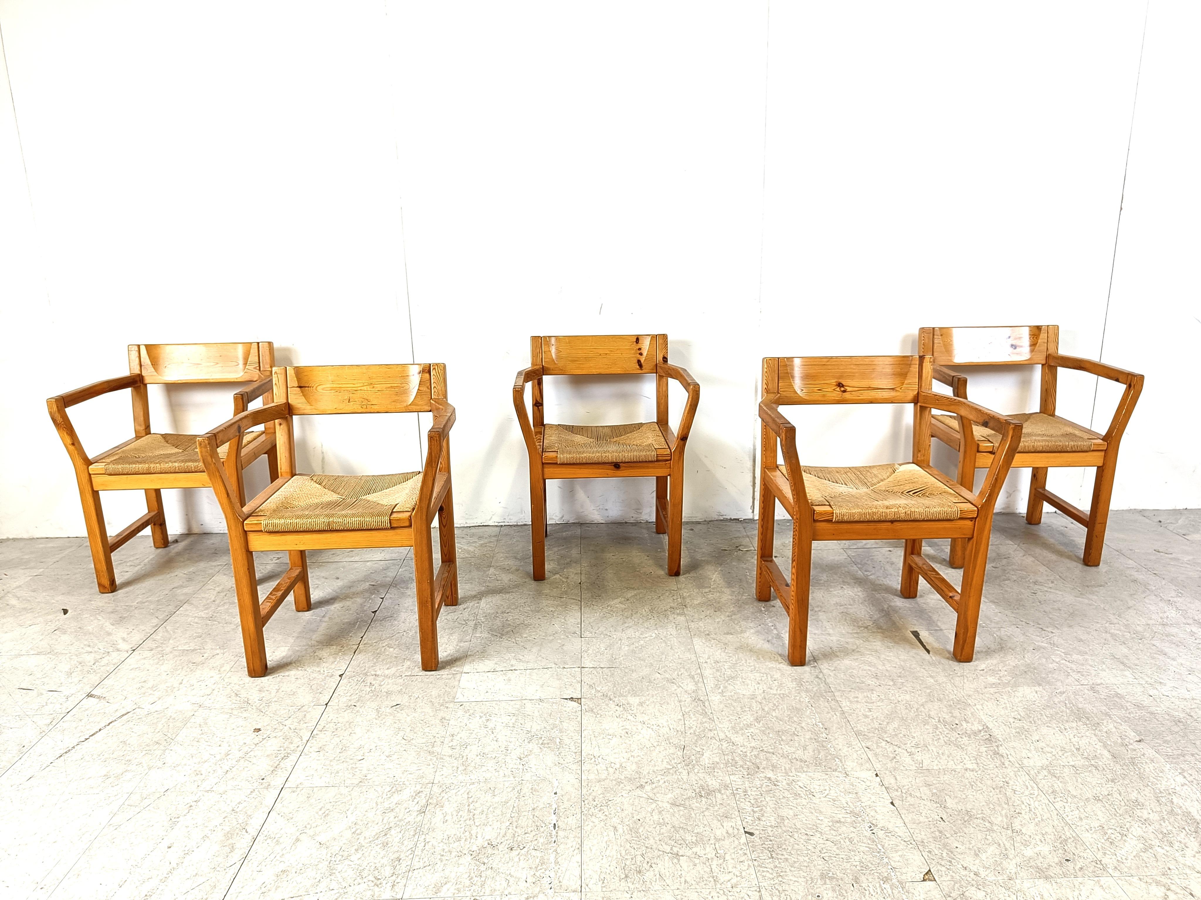 Scandinave moderne Chaises de salle à manger scandinaves vintage en bois de pin, années 1960 par GM Mobler en vente