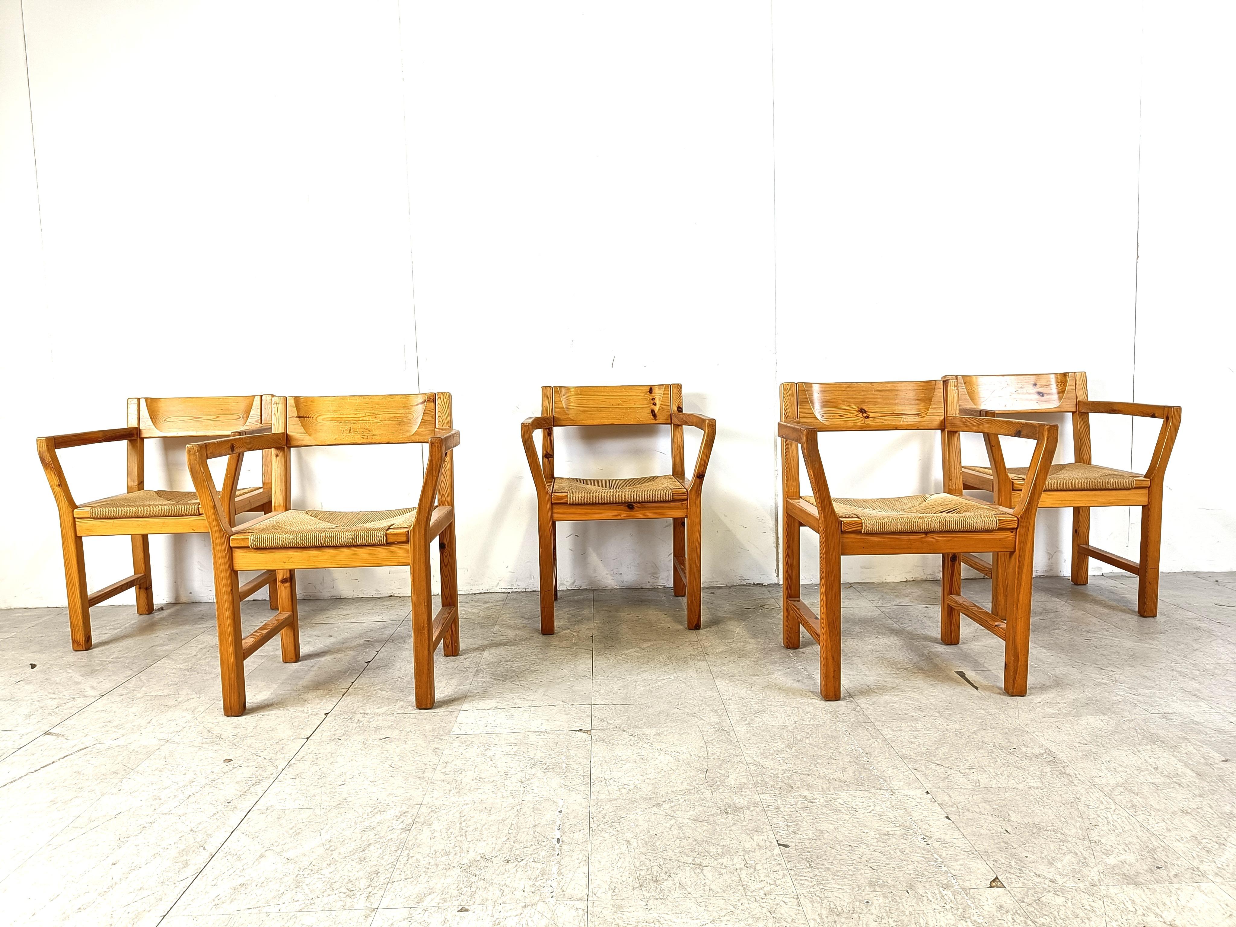 Danois Chaises de salle à manger scandinaves vintage en bois de pin, années 1960 par GM Mobler en vente