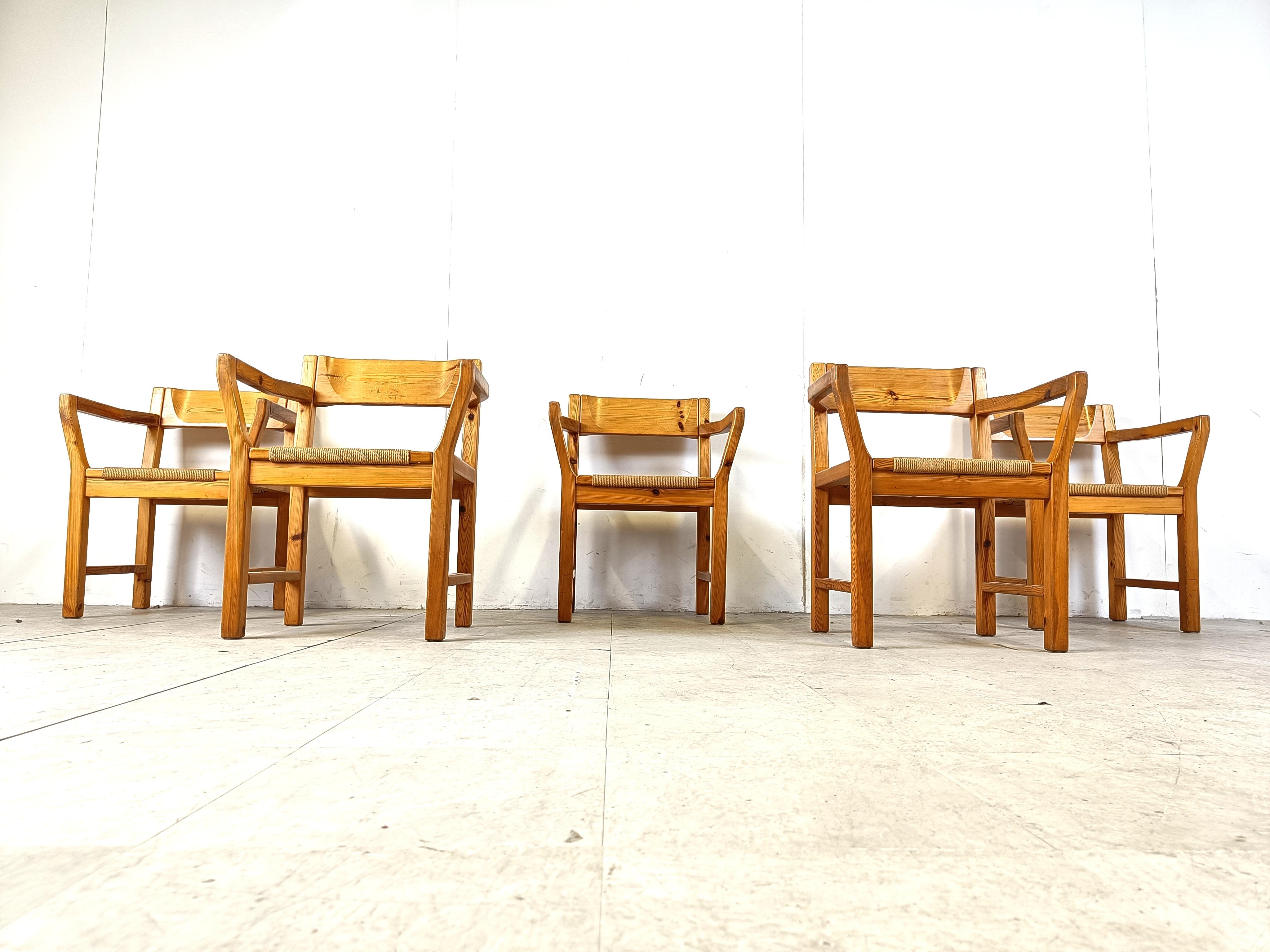 Milieu du XXe siècle Chaises de salle à manger scandinaves vintage en bois de pin, années 1960 par GM Mobler en vente
