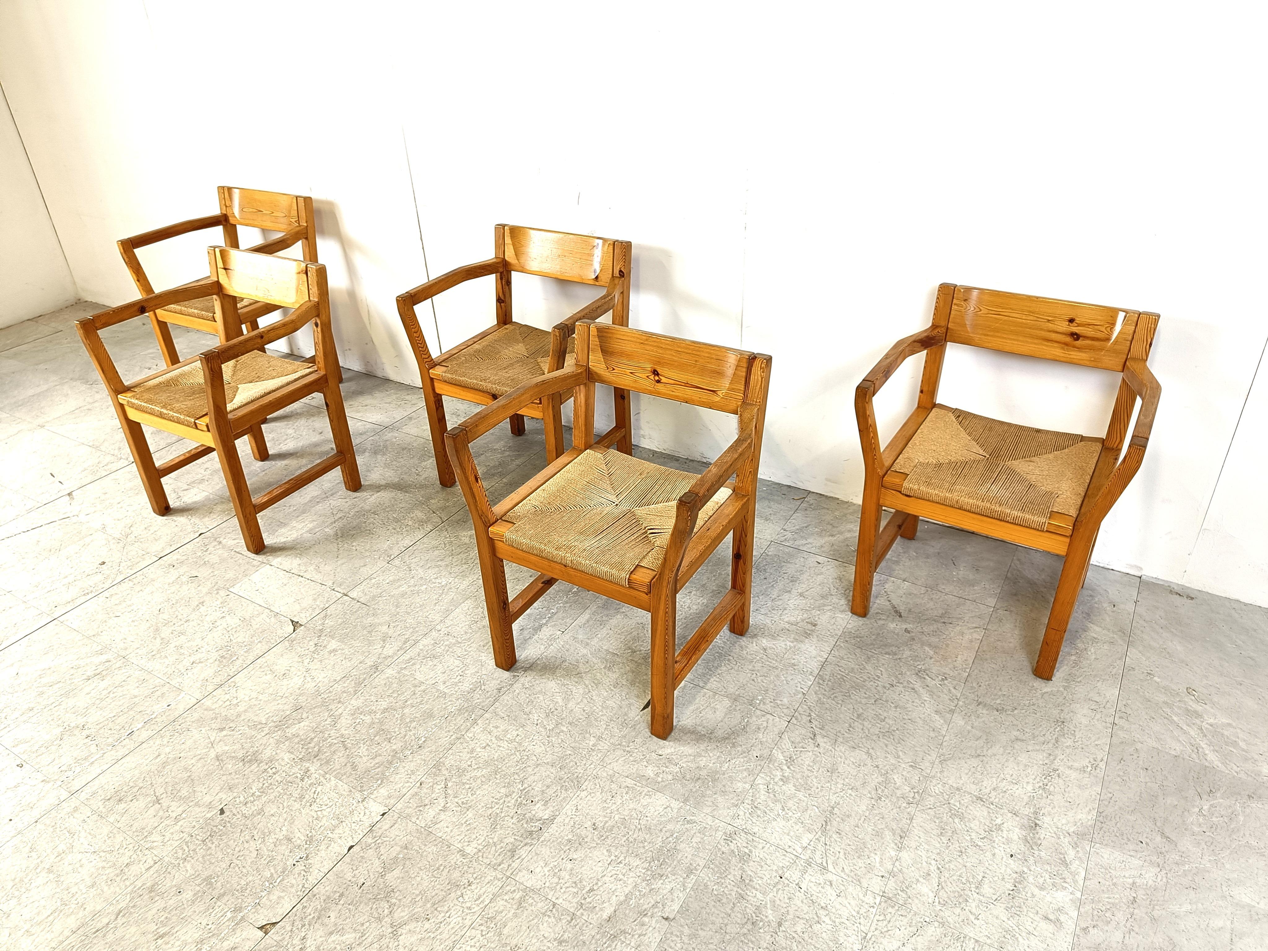Chaises de salle à manger scandinaves vintage en bois de pin, années 1960 par GM Mobler en vente 1