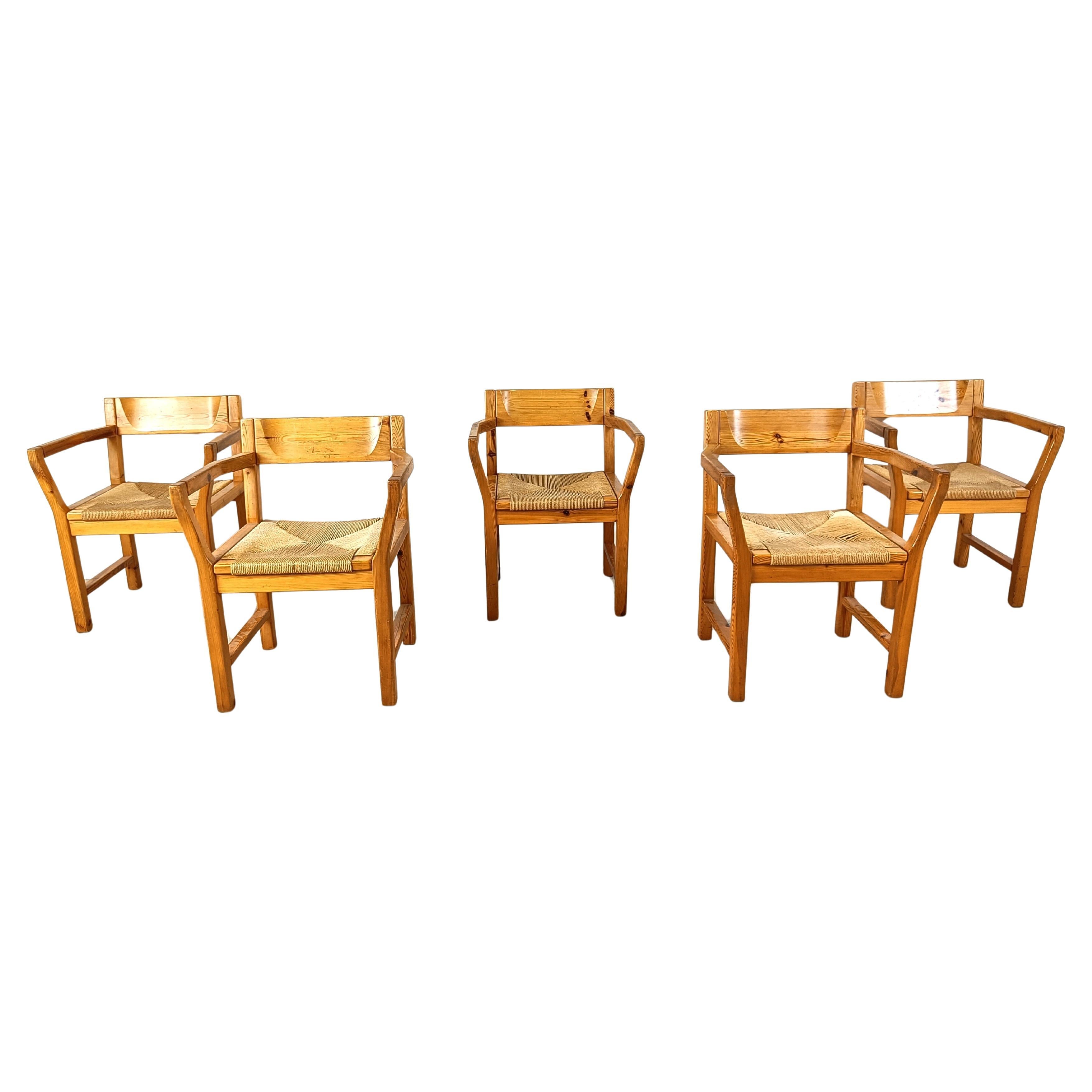 Esstischstühle aus skandinavischem Kiefernholz, 1960er Jahre von GM Mobler im Angebot