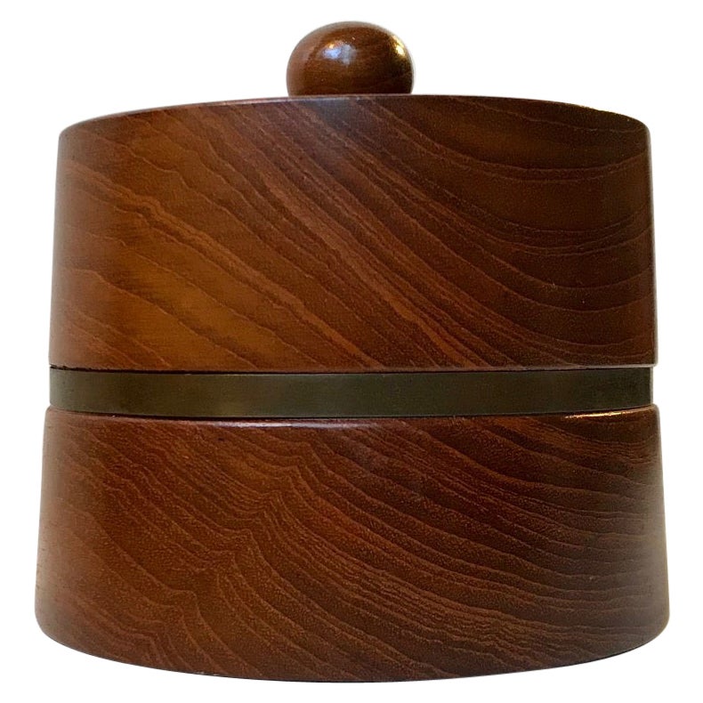 Humidificateur à tabac scandinave vintage en teck avec motif Christer, années 1960 en vente