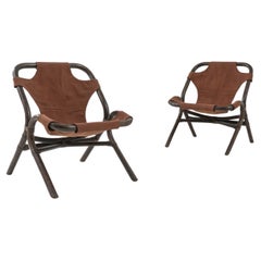 Vintage Scandinavian Rattan Lounge Chairs, a Pair 