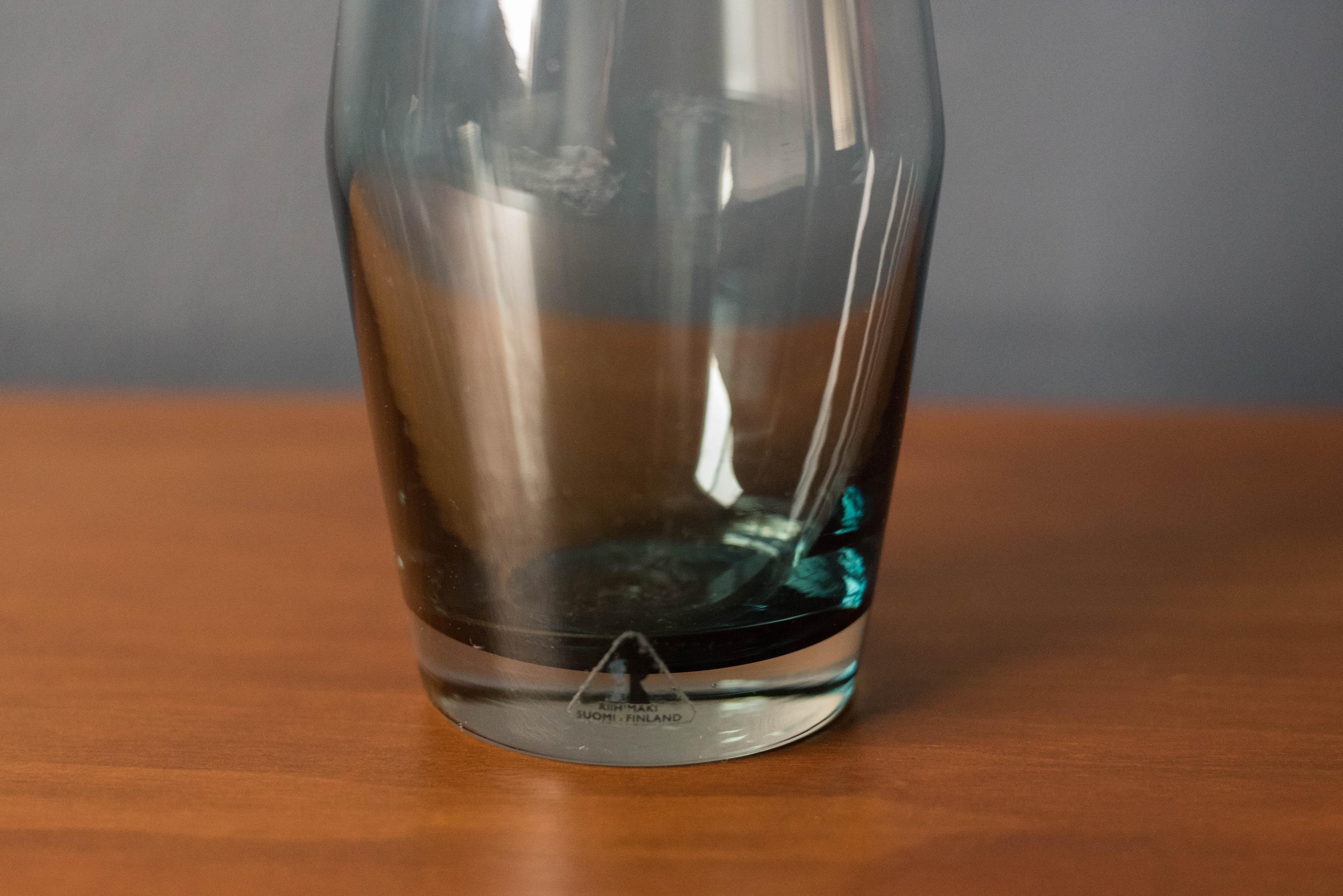 Scandinavian Modern Vintage Scandinavian Riihimaki Glass Vase