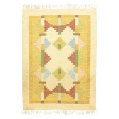 Retro Scandinavian Rollakan Swedish Rug