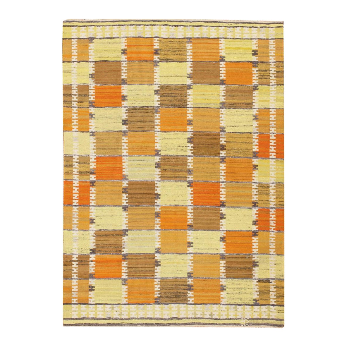 Tappeto scandinavo vintage. Dimensioni: 4 ft 8 in x 6 ft 8 in
