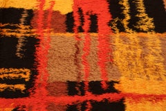 Vintage Scandinavian Rya Rug. Size: 7 ft 6 in x 10 ft 3 in