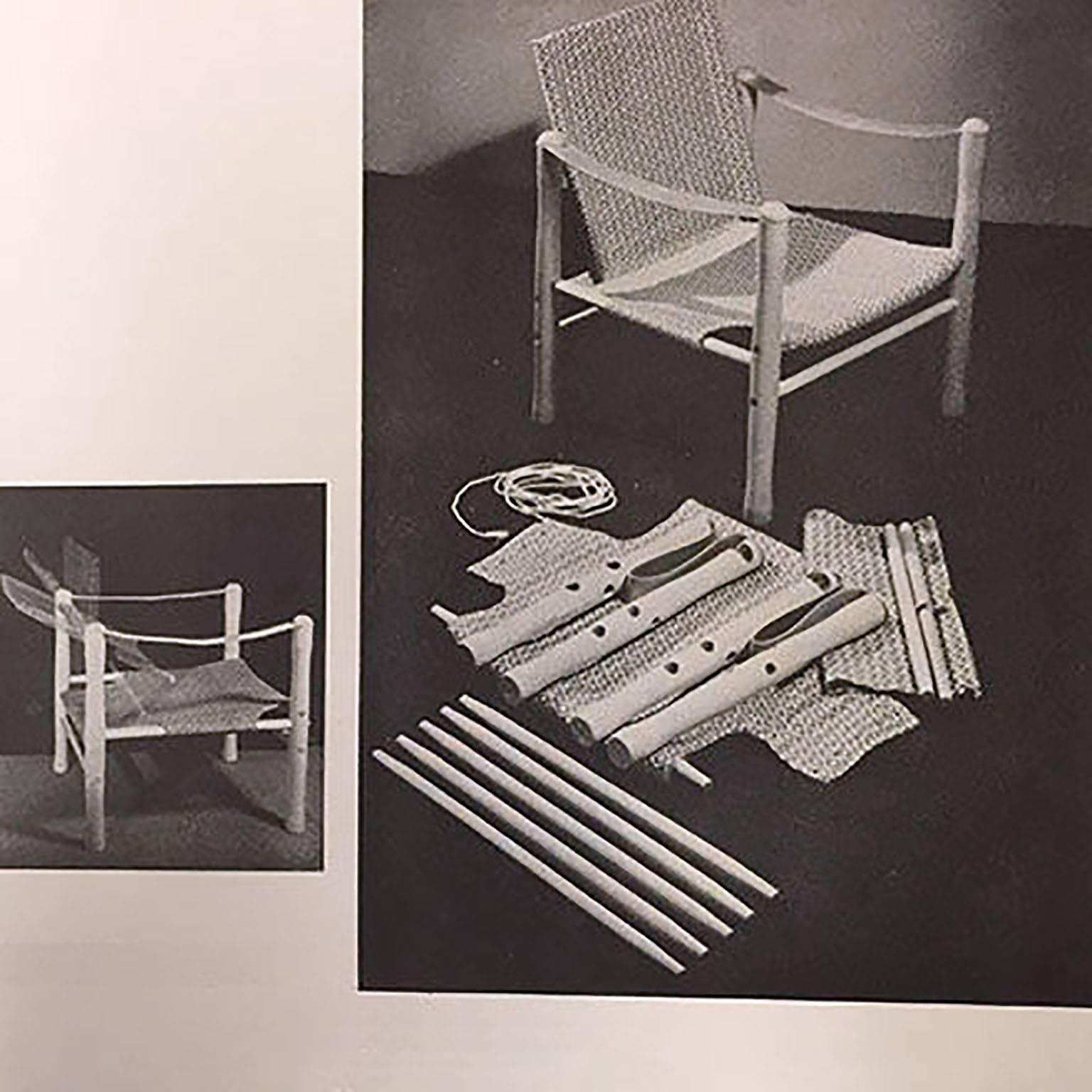 Canvas Vintage Scandinavian Safari Chair For Sale