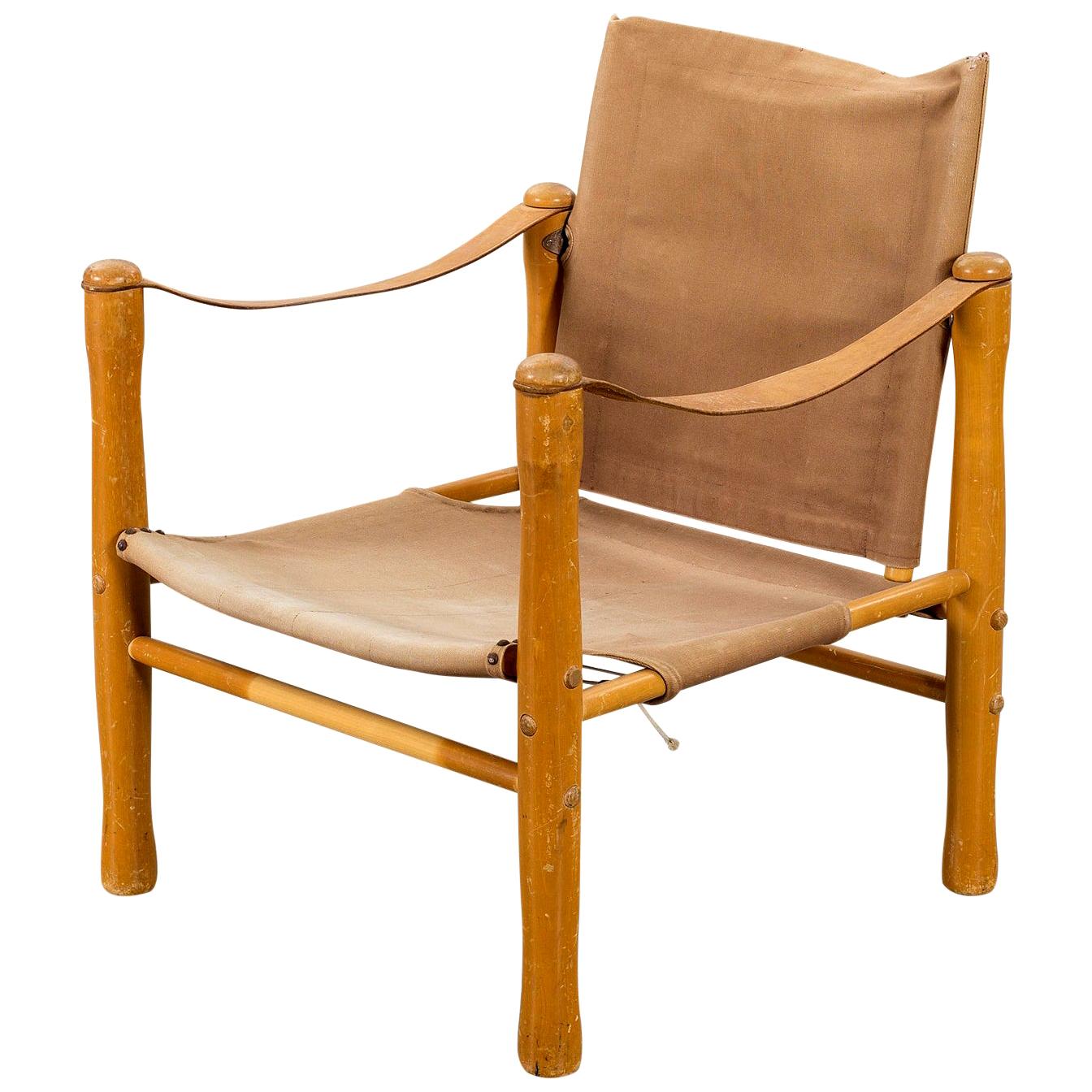 Fauteuil safari scandinave vintage en vente