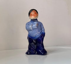Vintage Scandinavian Sailor or Fisherman Decanter in Glazed Porcelain, 1950s