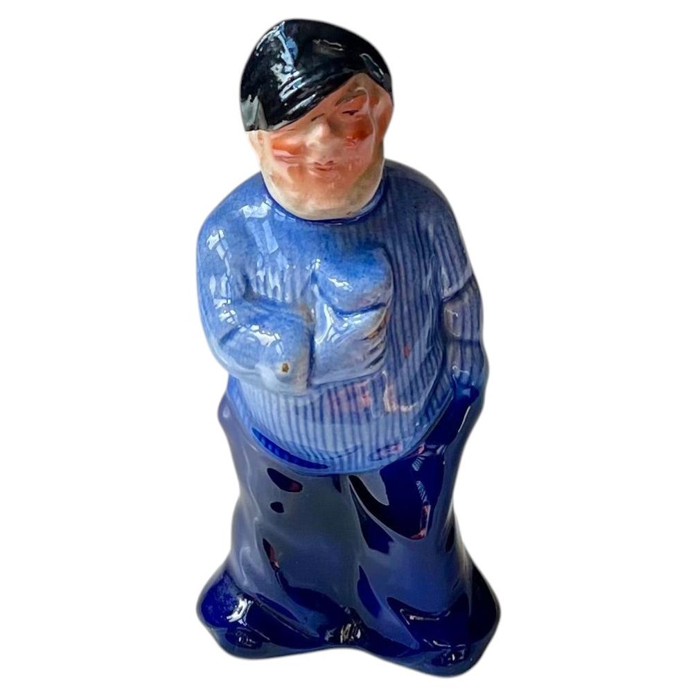 Vintage Scandinavian Sailor or Fisherman Decanter in Glazed Porcelain, 1950s For Sale