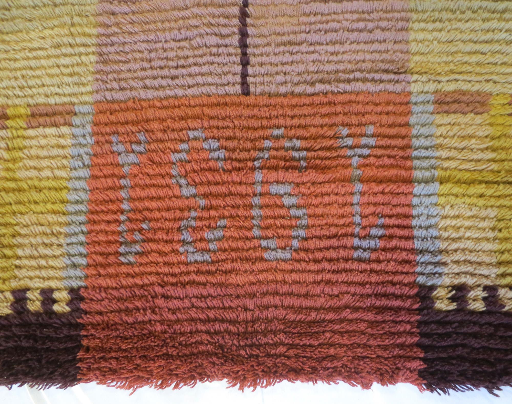 Skandinavischer Vintage-Shag-Teppich, ca. 1930er Jahre (Handgewebt) im Angebot