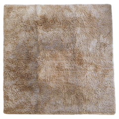 Vintage Scandinavian Shag Rug, Flokati Style, 1960s, 6.6 ft Square -1C1262