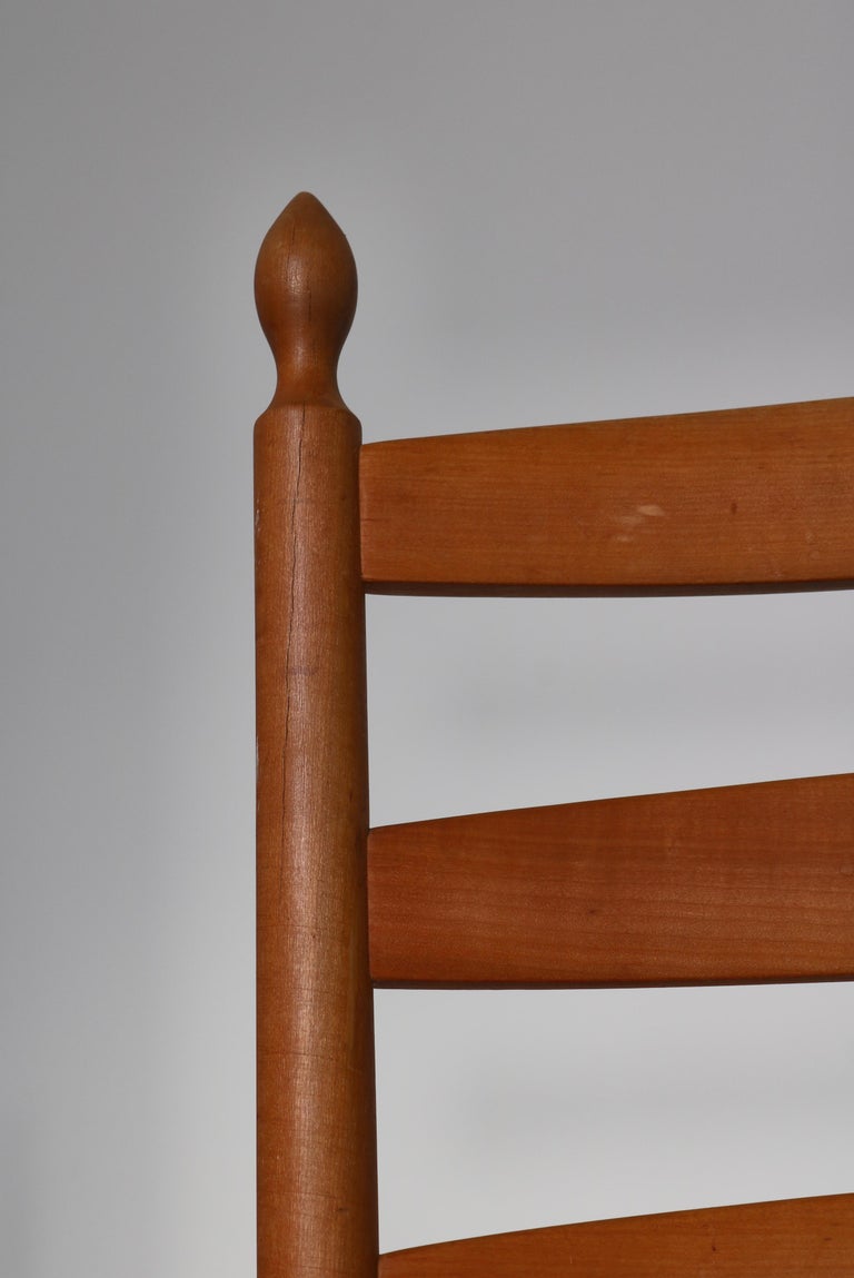 Vintage Scandinavian Shaker Chair in Beech and Leather Seat, Denmark ...