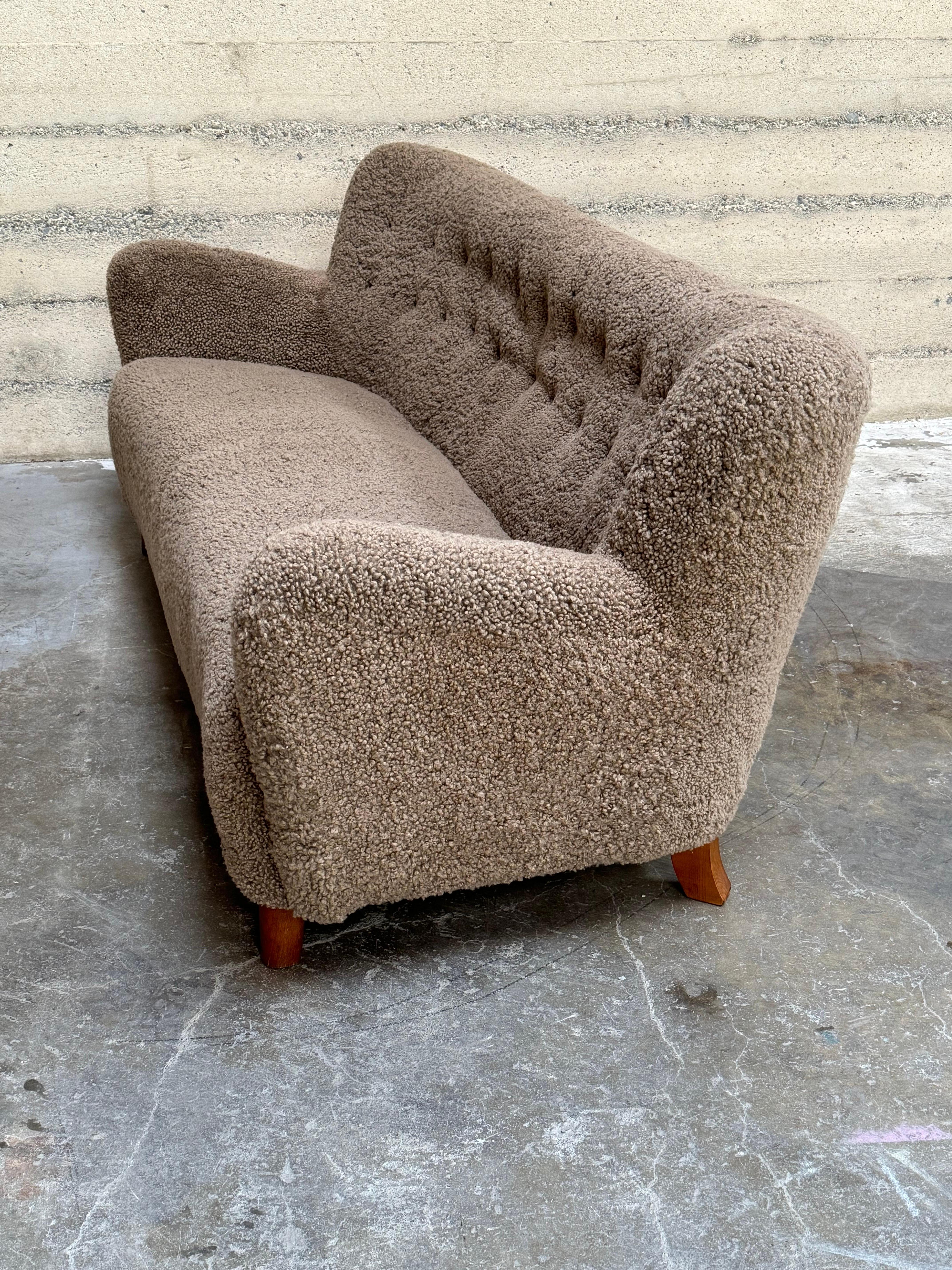 Scandinavian Modern Vintage Scandinavian Sheepskin Sofa Circa 1930s to 1940s