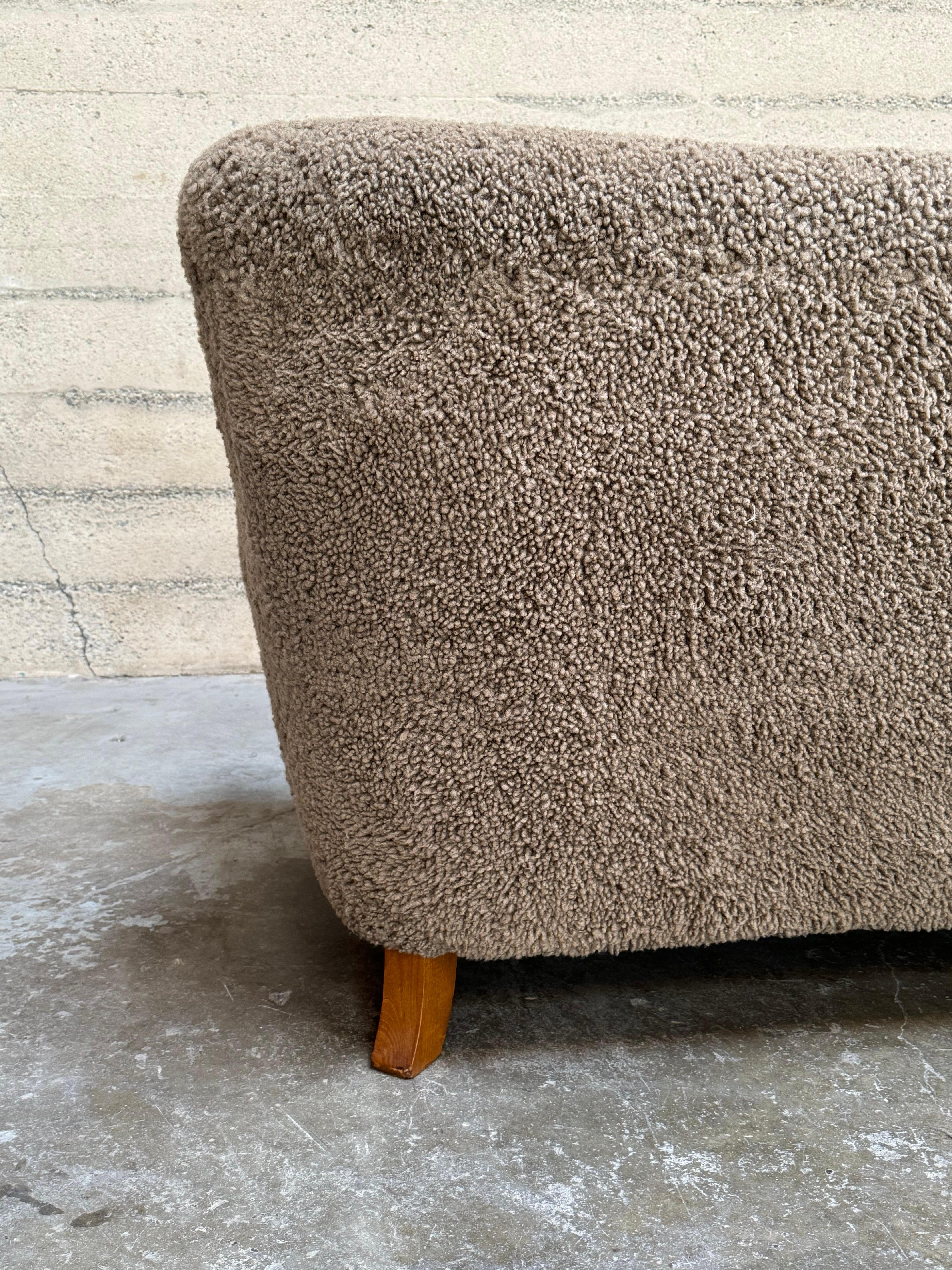 Mid-20th Century Vintage Scandinavian Sheepskin Sofa Circa 1930s to 1940s