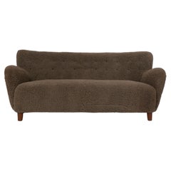 Retro Scandinavian Sheepskin Sofa