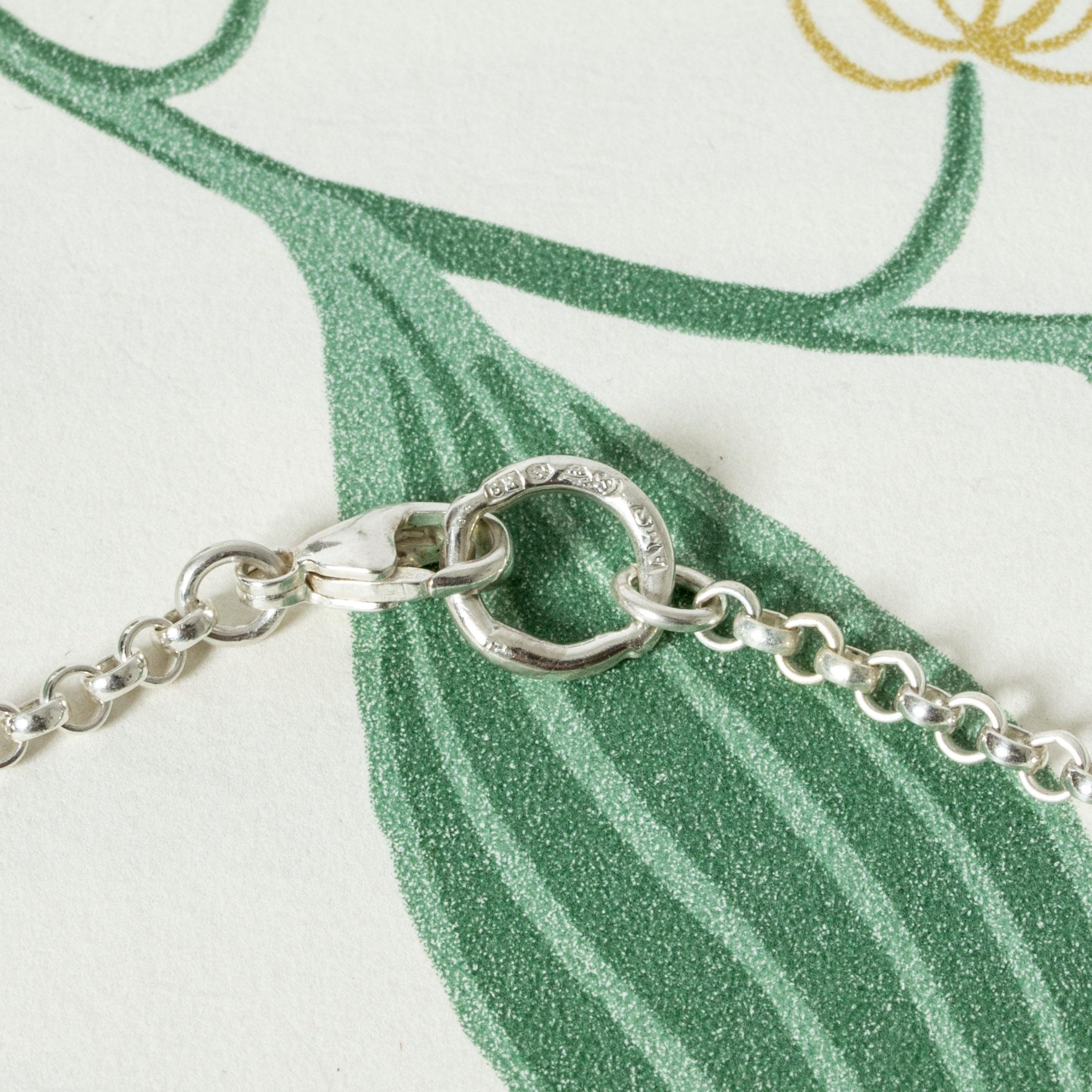 Vintage Scandinavian Silver and Aventurine Collier, Arvo Saarela, Sweden, 1963 In Good Condition For Sale In Stockholm, SE