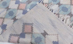 Vintage Scandinavian Slate Gray Flatweave Rug By Judith Johansson