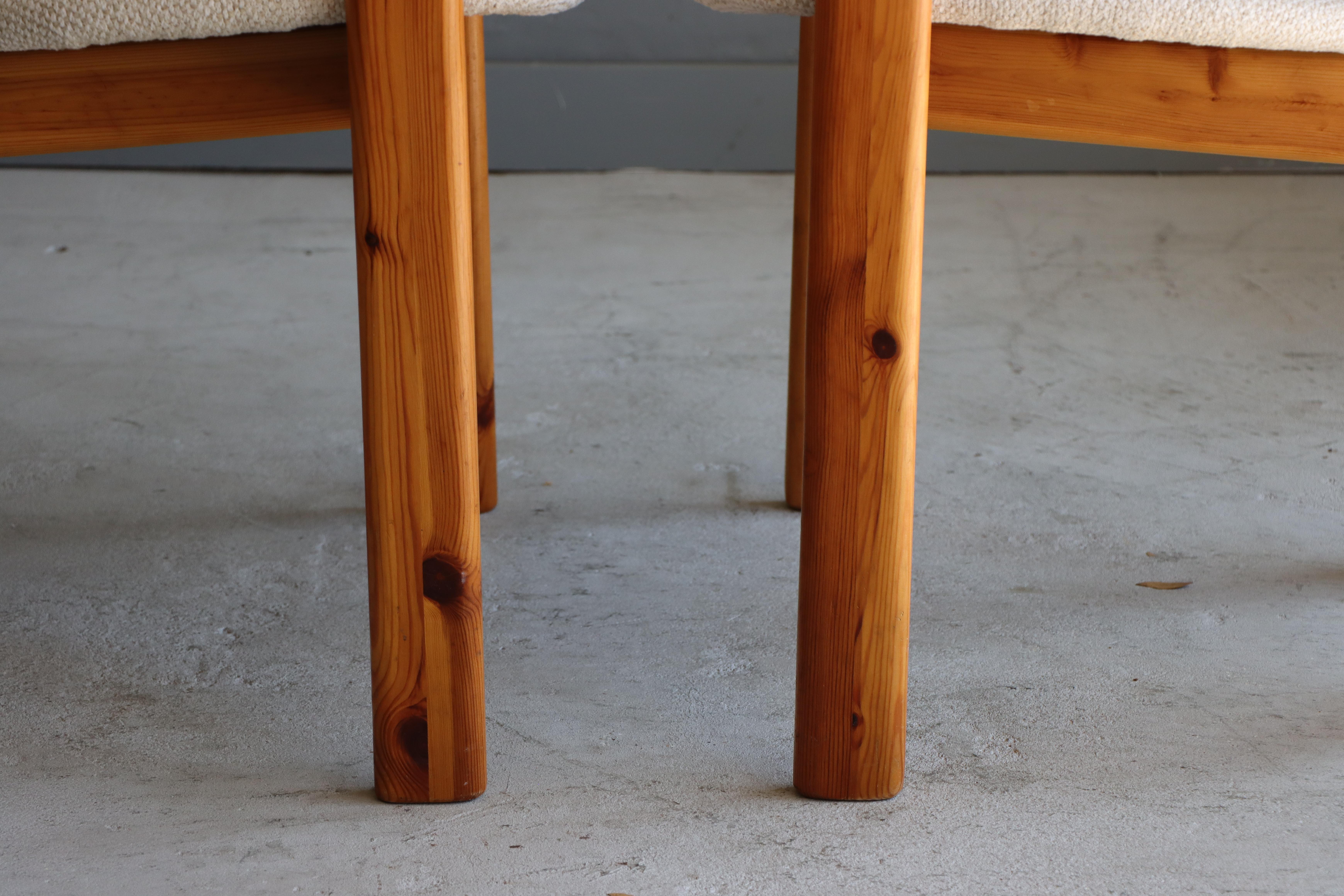 Vintage Scandinavian Solid Pine Arm Dining Chairs For Sale 2