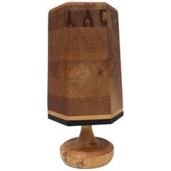 Vintage Scandinavian Solid Pine Table Lamp