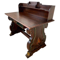 Vintage Scandinavian Solid Quarter Sawn Oak Writing Desk