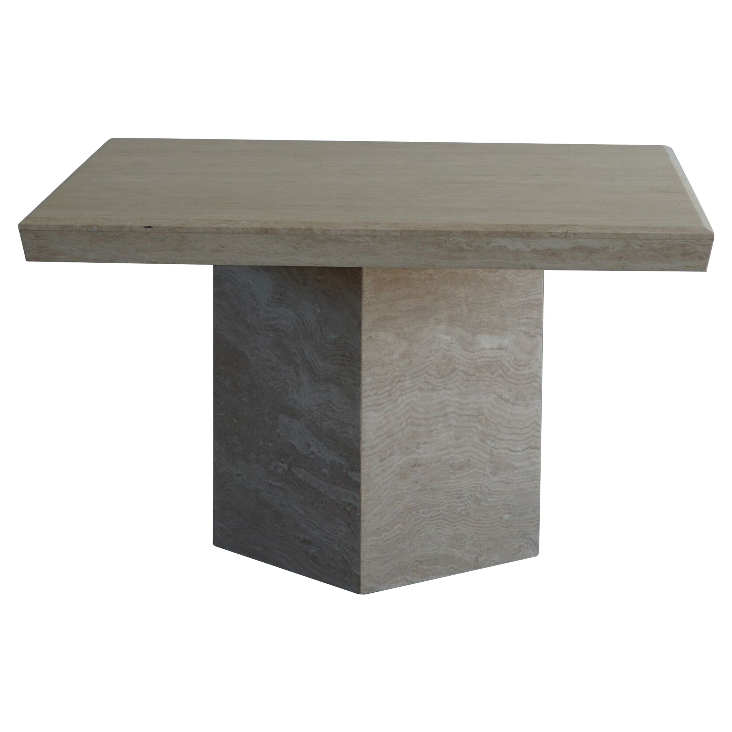 Vintage Scandinavian Square Dining Table in White Marble, 1980s For Sale