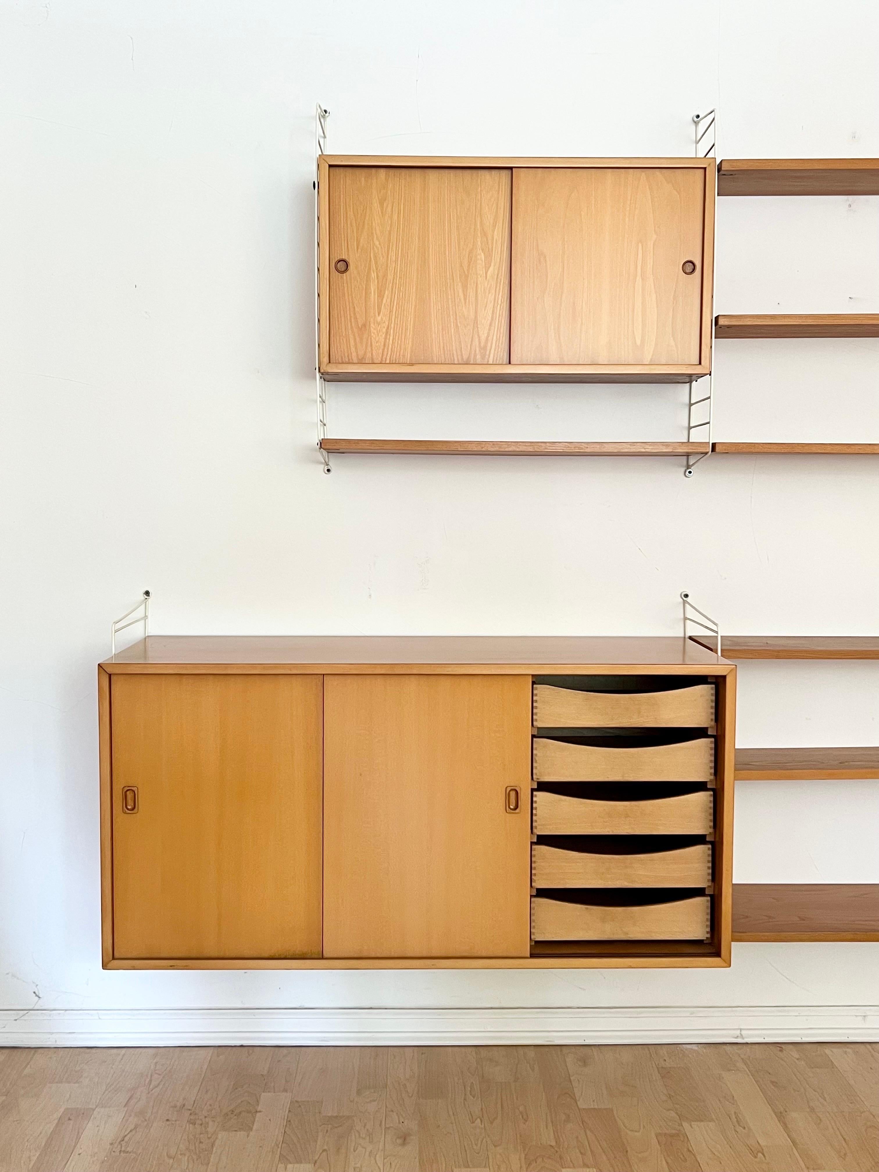Mid-20th Century Vintage Scandinavian String Modular Wall Unit  For Sale