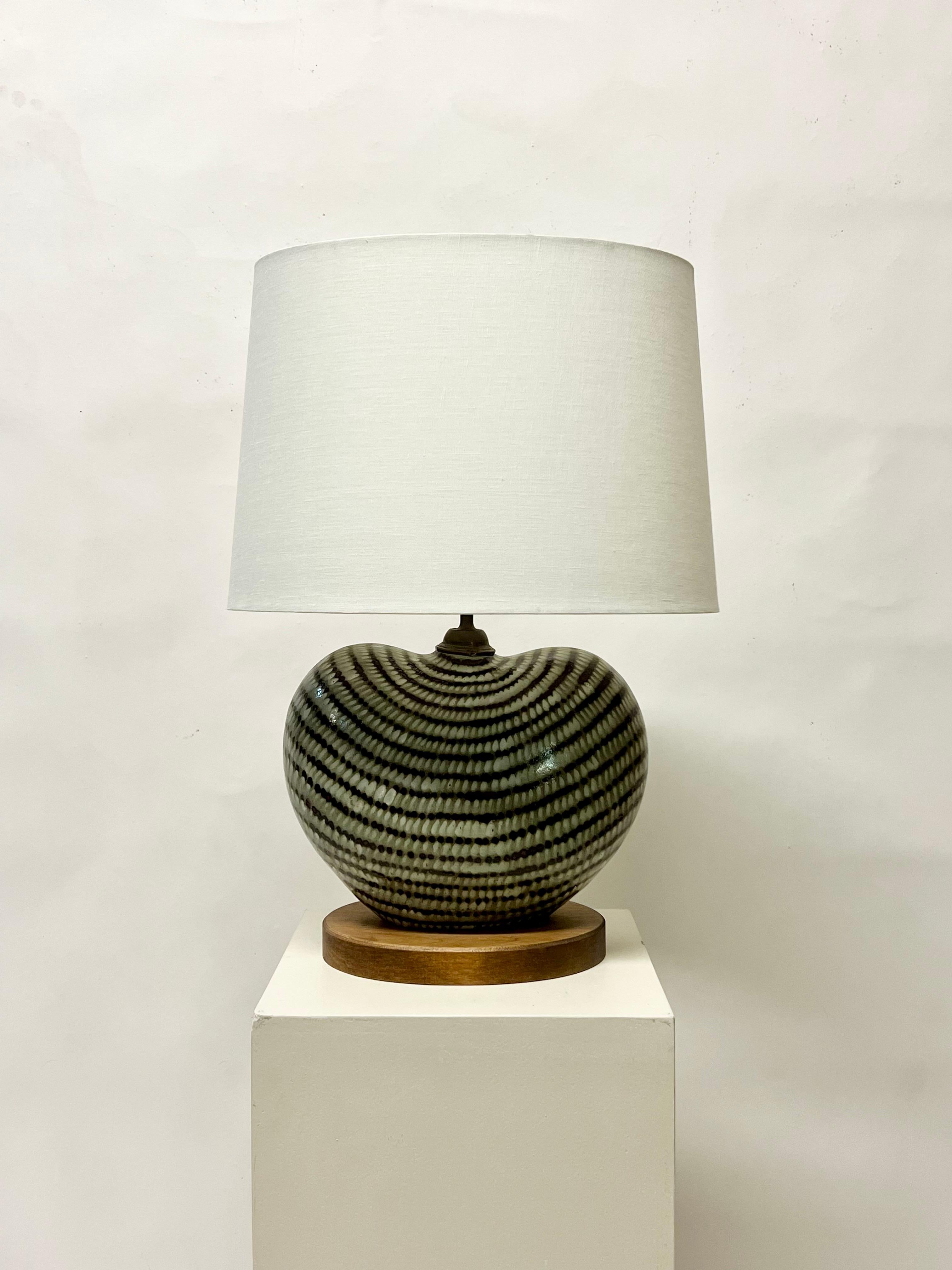 Mid-20th Century Vintage Scandinavian Studio Ceramic Lamp c1960s For Sale