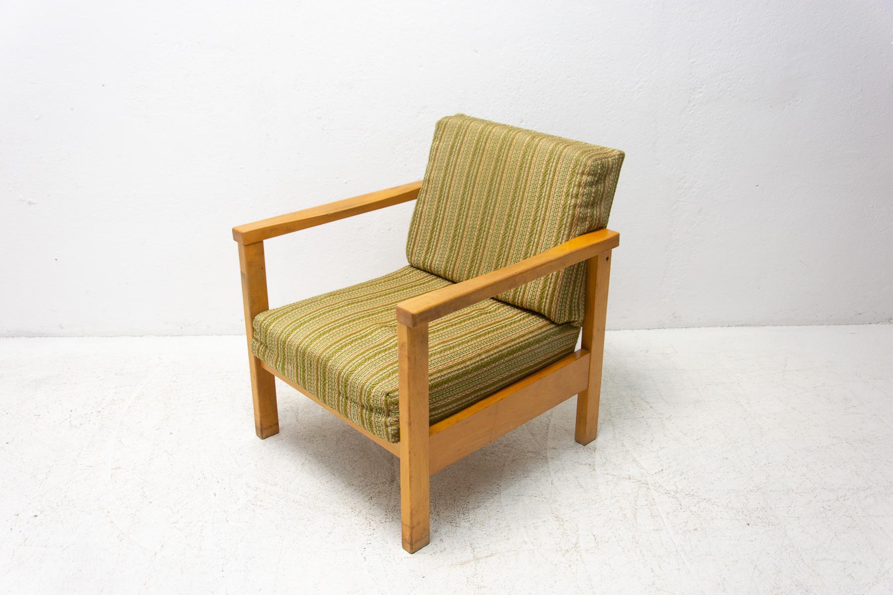 Czech Vintage Scandinavian Style Armchair, 1980's For Sale