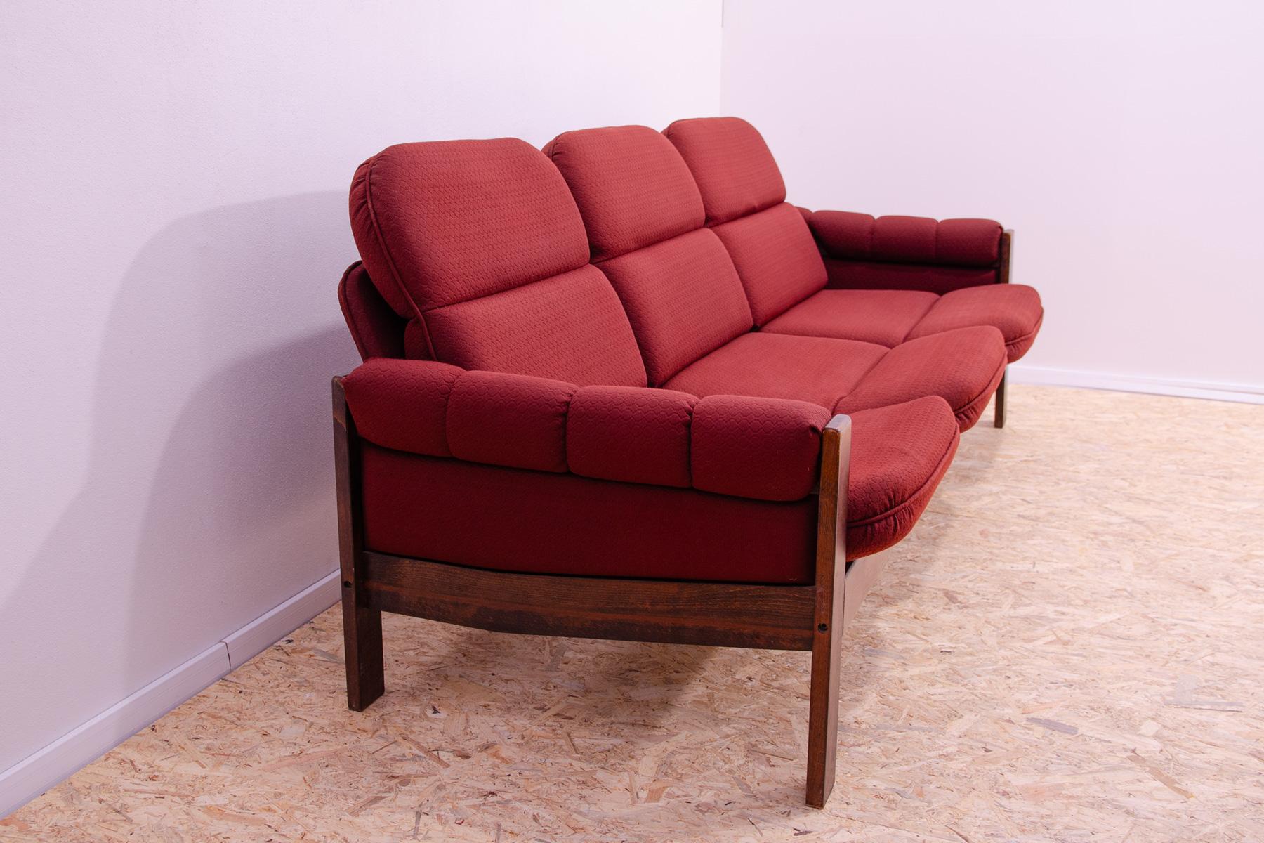 Czech Vintage Scandinavian style three seater lounge sofa, 1970´s For Sale