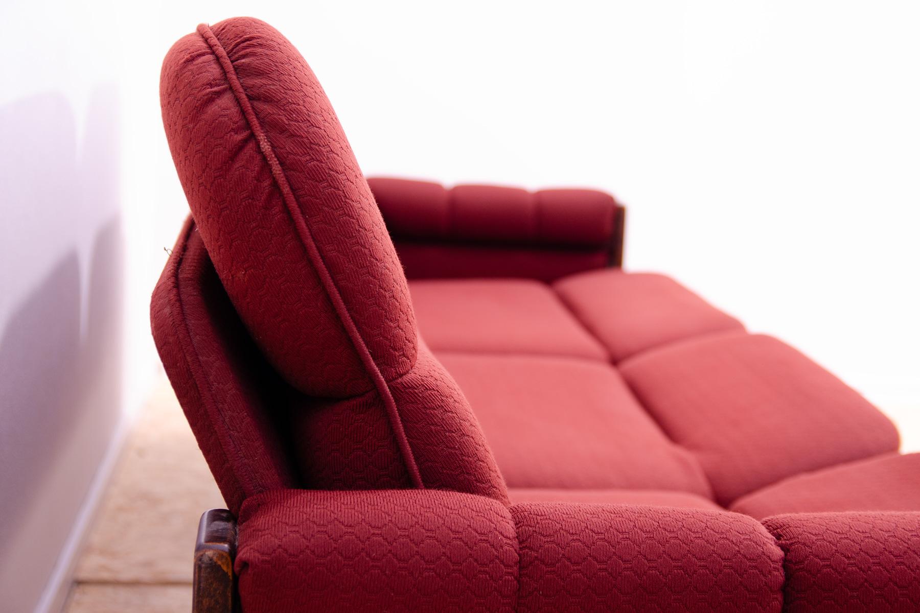 20ième siècle Canapé de salon trois places vintage de style scandinave, années 1970 en vente