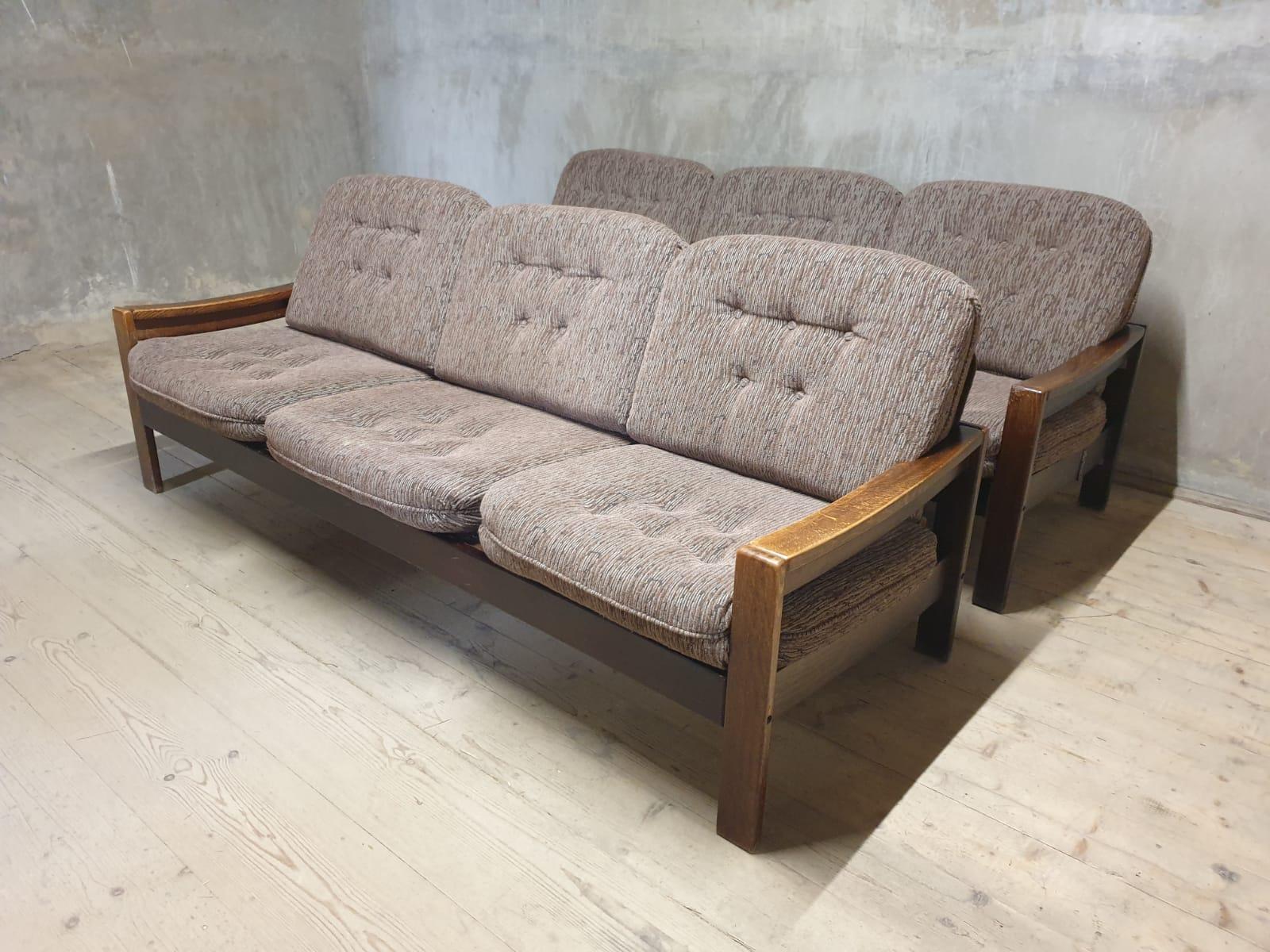 Vintage Scandinavian style three seater lounge sofa, 1980´s, set of 2 For Sale 3