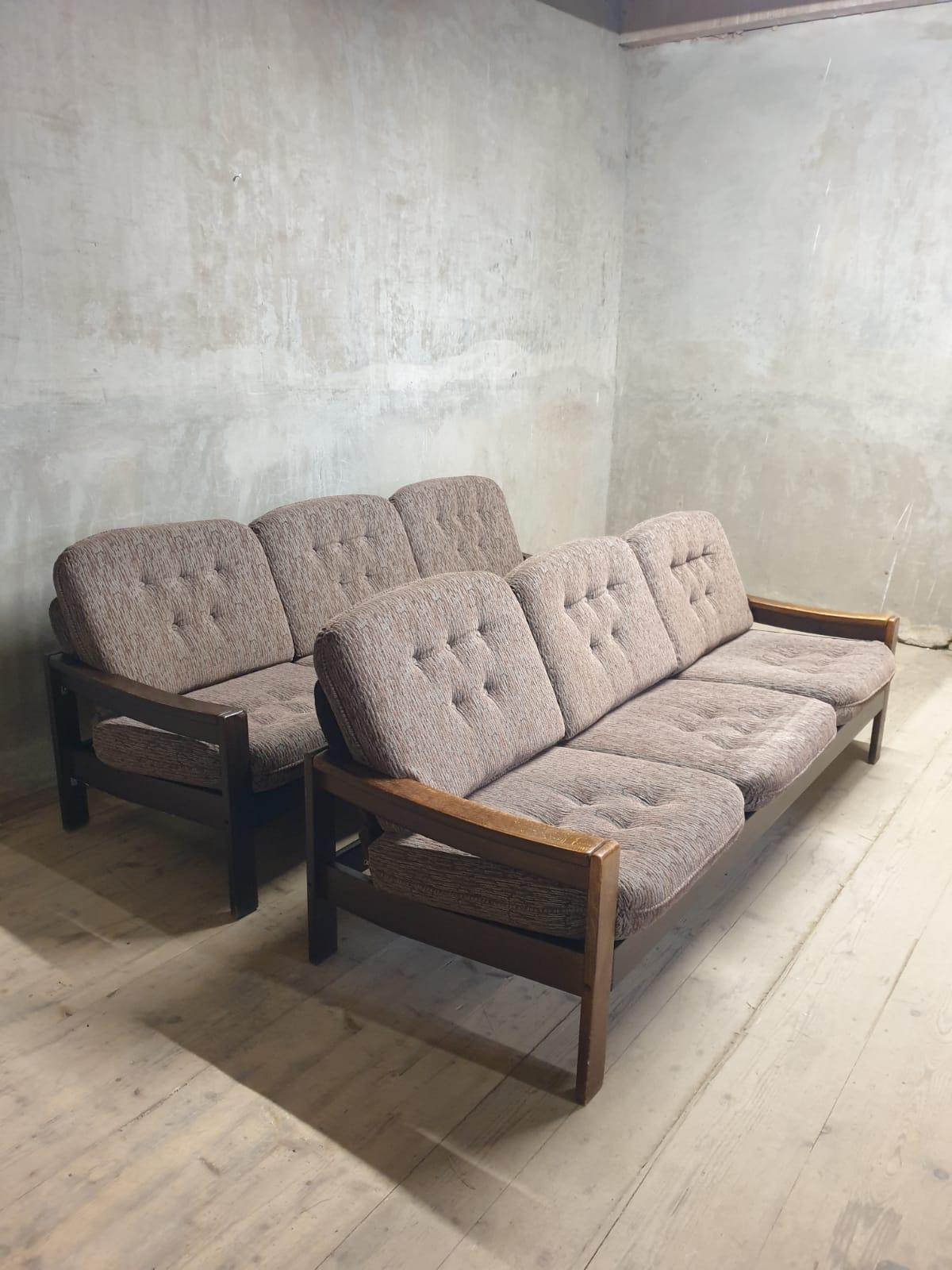 Vintage Scandinavian style three seater lounge sofa, 1980´s, set of 2 For Sale 5