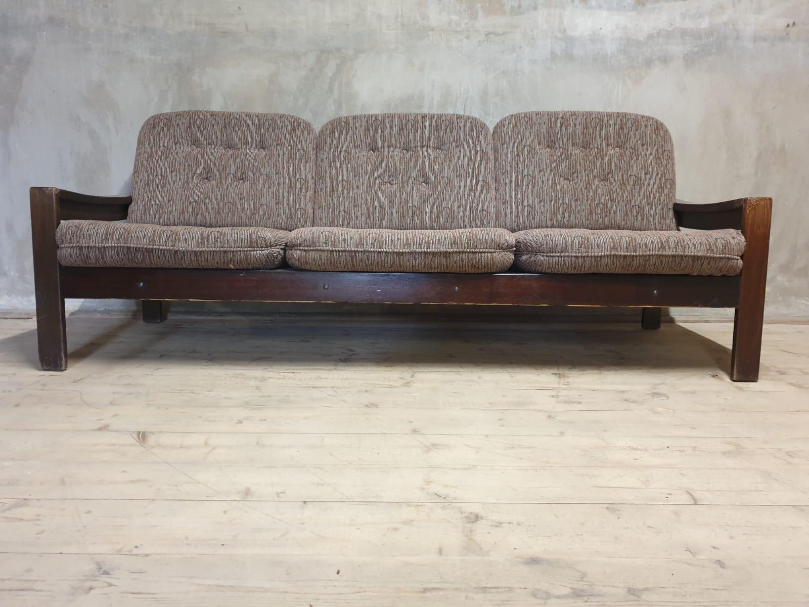 Vintage Scandinavian style three seater lounge sofa, 1980´s, set of 2 In Good Condition For Sale In Prague 8, CZ