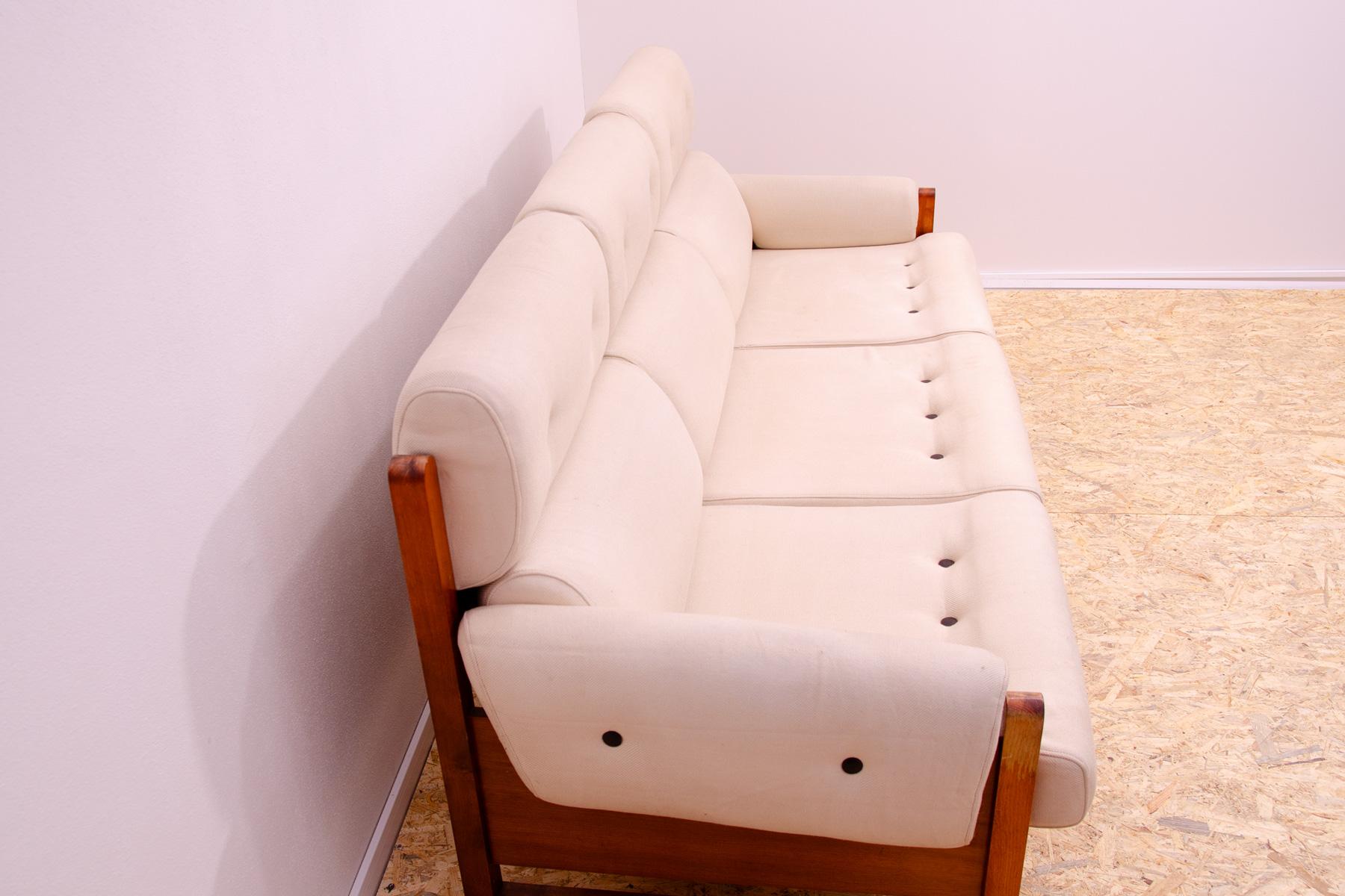 Vintage Scandinavian style three seater sofa, 1970´s In Good Condition For Sale In Prague 8, CZ
