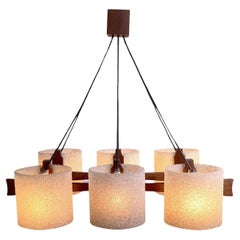 Suspensión escandinava vintage de teca y metacrilato Años 60