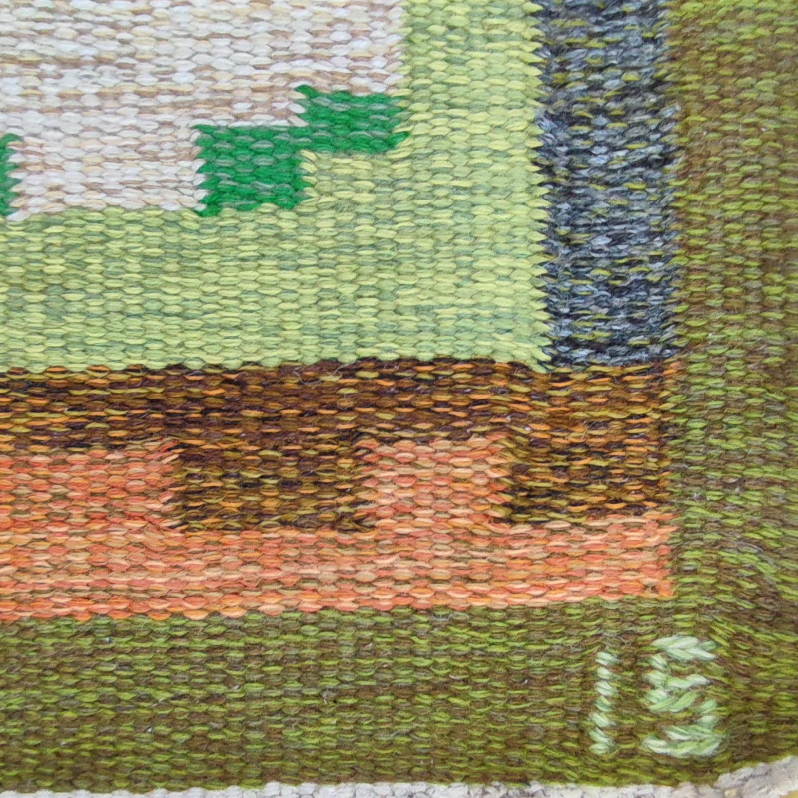 Mid-Century Modern Vintage Scandinavian Swedish Kilim Rug